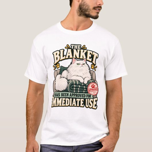 猫の承認済みブランケット Tシャツ (正面)