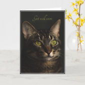 猫の折り畳んだグリーティングカードで体調を整える カード (黄色い花)