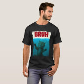 猫の挨拶付きBRUH 10代の面白いミーム Tシャツ (正面フル)