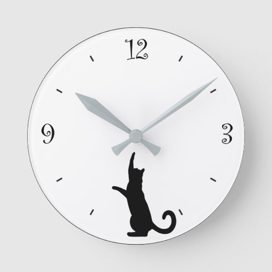 猫の掛け時計 Cat clock ラウンド壁時計 (正面)