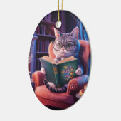 猫の描写 セラミックオーナメント (左)