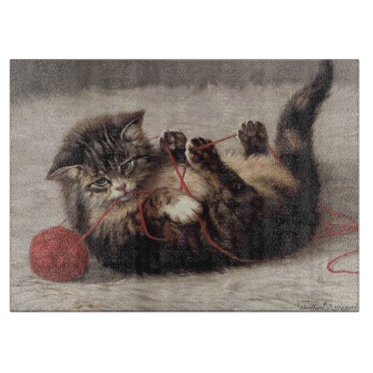 猫の揺りかごは猫の糸遊の玉 カッティングボード (正面)