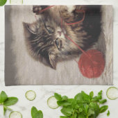 猫の揺りかごは猫の糸遊の玉 キッチンタオル (折り畳み)