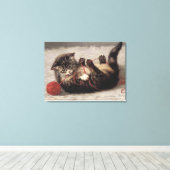 猫の揺りかごは猫の糸遊の玉 キャンバスプリント (インサイチュ (ウッドフロア))