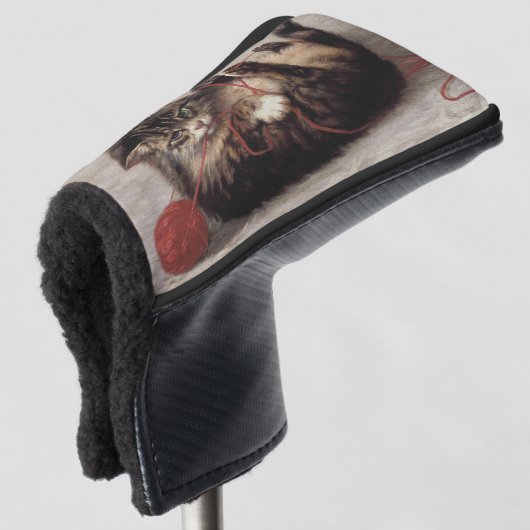 猫の揺りかごは猫の糸遊の玉 ゴルフヘッドカバー (3/4 正面)