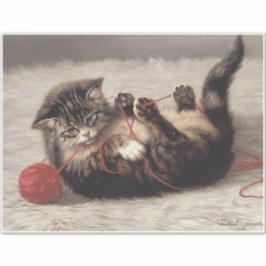 猫の揺りかごは猫の糸遊の玉 シール (正面)