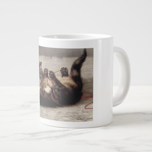 猫の揺りかごは猫の糸遊の玉 ジャンボコーヒーマグカップ (正面右)