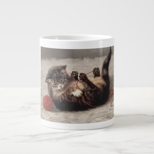 猫の揺りかごは猫の糸遊の玉 ジャンボコーヒーマグカップ (正面)