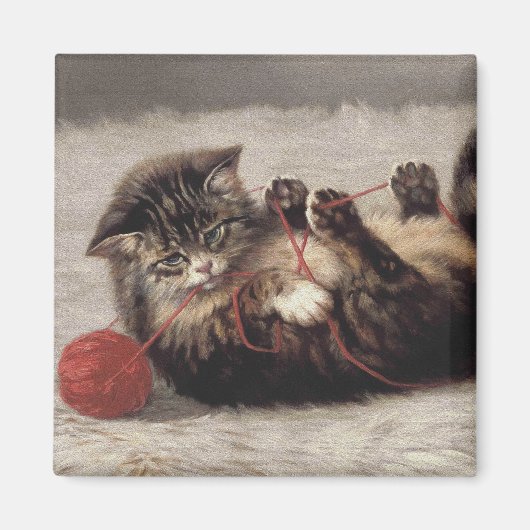 猫の揺りかごは猫の糸遊の玉 マグネット (正面)