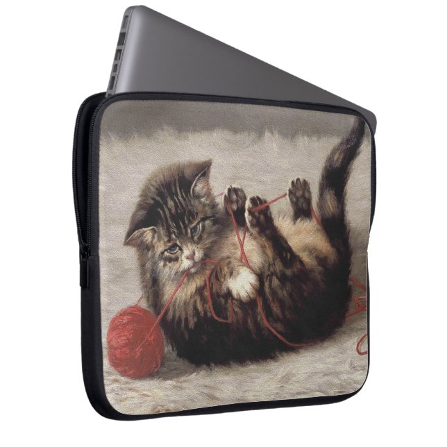 猫の揺りかごは猫の糸遊の玉 ラップトップスリーブ (正面右)