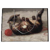 猫の揺りかごは猫の糸遊の玉 ラージペーパーバッグ (正面)