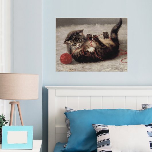 猫の揺りかごは猫の糸遊の玉 箔ポスター (インサイチュ (寝室))