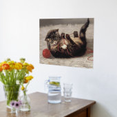 猫の揺りかごは猫の糸遊の玉 箔ポスター (レイダウン (キッチン))