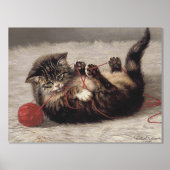 猫の揺りかごは猫の糸遊の玉 箔ポスター (正面)