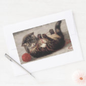 猫の揺りかごは猫の糸遊の玉 長方形シール (封筒)