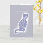 猫の損失のために申し訳ありませんがペットロス猫の死の悔やみや弔慰 カード (黄色い花)