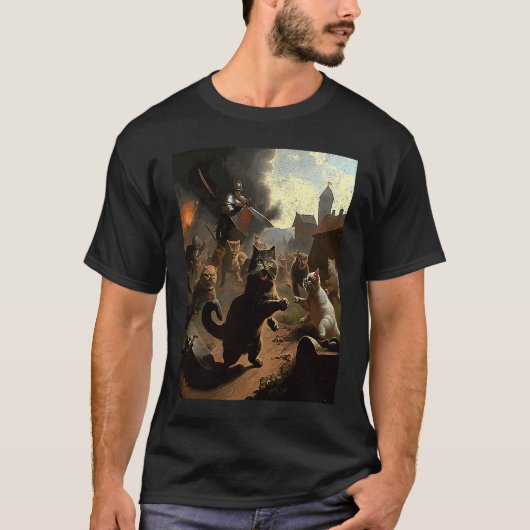猫の攻撃戦争 Tシャツ (正面)