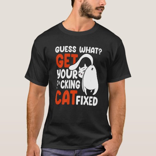 猫の救出に何が役立つのか推測する Tシャツ (正面)