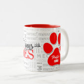 猫の救助|のお母さんは英雄|の赤い足のプリントです ツートーンマグカップ (正面右)