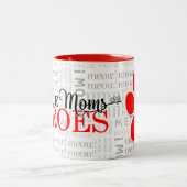 猫の救助|のお母さんは英雄|の赤い足のプリントです ツートーンマグカップ (中央)