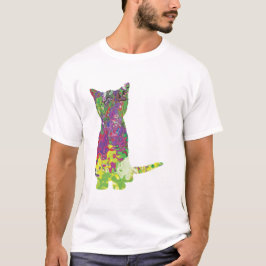 猫の数々のシルエットデザイン Tシャツ