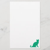 猫の文房具に緑の子猫を使った紙 便箋 (正面)