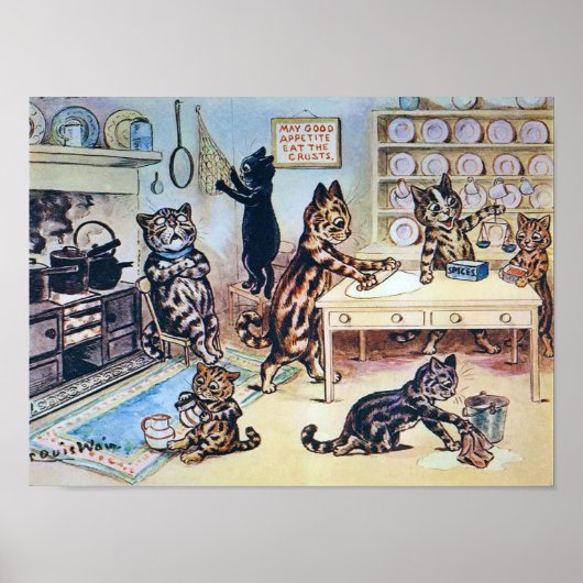 猫の料理 ルイ・ウェイン ポスター (正面)