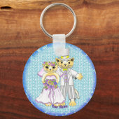 猫の新郎新婦キーチェーン キーホルダー (正面)