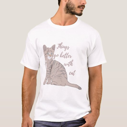 猫の方が好い Tシャツ (正面)