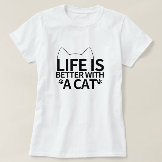 猫の方が暮らしが好い Tシャツ (デザイン正面)
