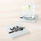 猫の方が暮らし向き |おもしろいタイポグラフィ ガラスコースター (アングル)