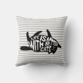 猫の方が暮らし向き |おもしろいタイポグラフィ クッション (裏面)