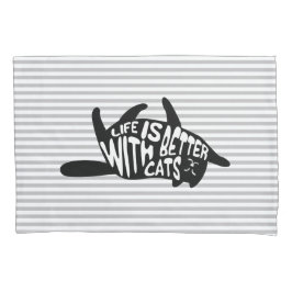 猫の方が暮らし向き |おもしろいタイポグラフィ 枕カバー