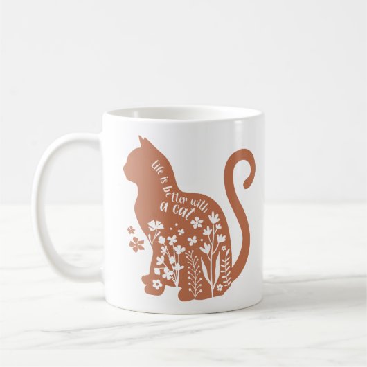 猫の方が暮らし向き コーヒーマグカップ (左)