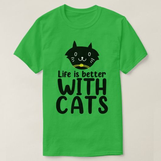 猫の方が暮らし向き Tシャツ (デザイン正面)