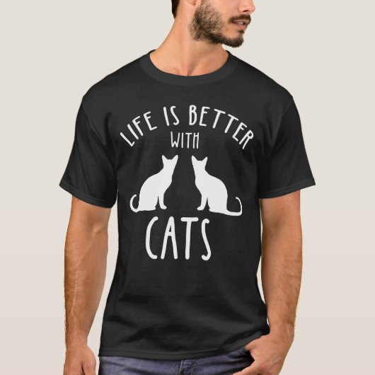 猫の方が暮らし向き Tシャツ (正面)