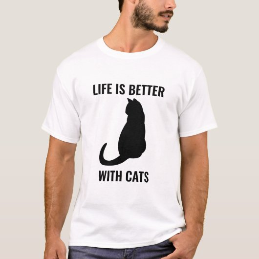 猫の方が暮らし向き Tシャツ (正面)