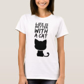 猫の方が暮らし向き Tシャツ (正面)