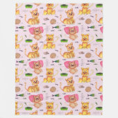 猫の日おもしろい フリースブランケット (正面)