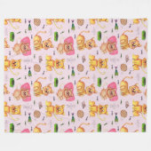 猫の日おもしろい フリースブランケット (正面(横))