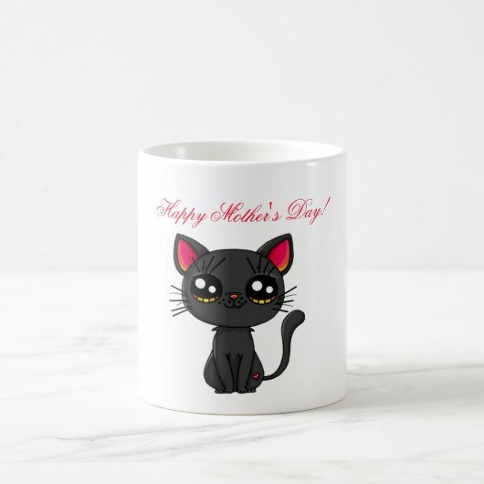 猫の日お母さんいつもありがとう コーヒーマグカップ (中央)