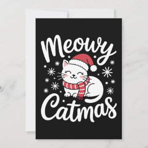 猫の日クリスマス ネコ サンタ 帽子 マフラー クリスマスプレゼント 招待状