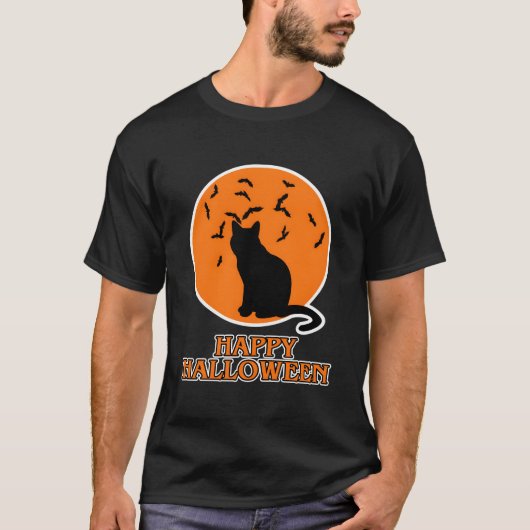 猫の日ハロウィン 黒猫 ハロウィン Tシャツ (正面)