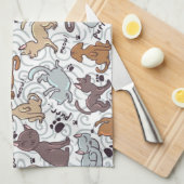 猫の日常 キッチンタオル (四つ折り)