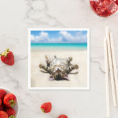 猫の日没ビーチ スタンダードカクテルナプキン (インサイチュ)