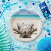 猫の日没ビーチ ペーパープレート (パーティー)