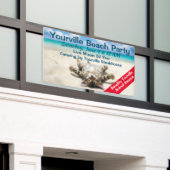 猫の日没ビーチ 横断幕 (ビルの外側)