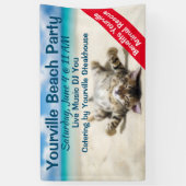 猫の日没ビーチ 横断幕 (縦)