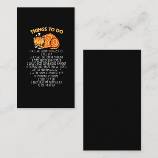 猫の日課が人を悩ませる子猫オーナーユーモア 名刺 (正面/裏面)