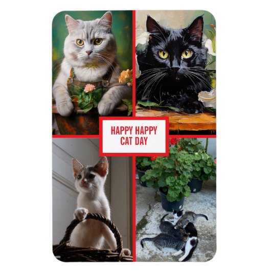 猫の日  マグネット (縦)